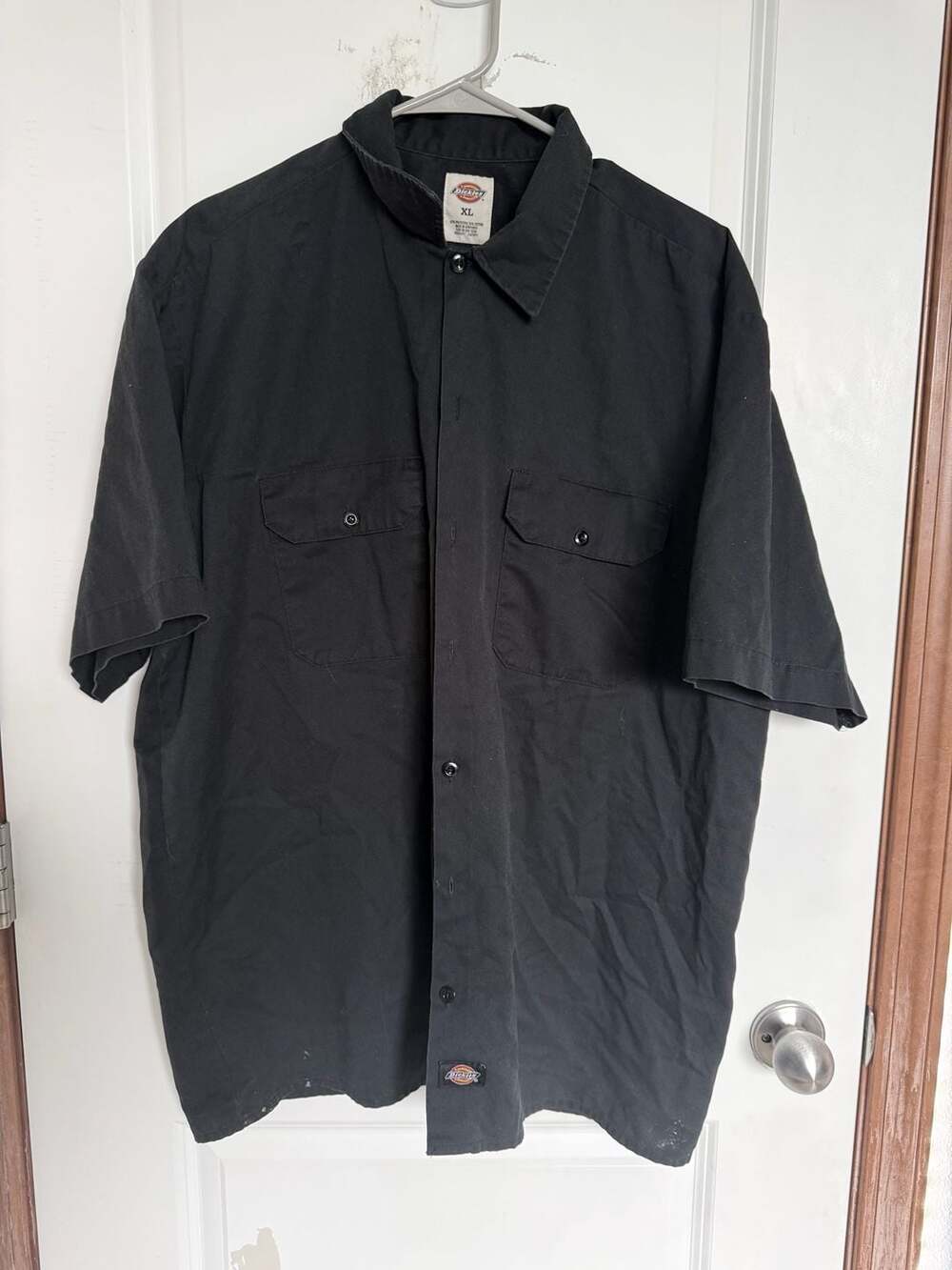 Dickies Short Sleeve Work Shirt Size XL Black Utility Button-Up
